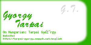 gyorgy tarpai business card